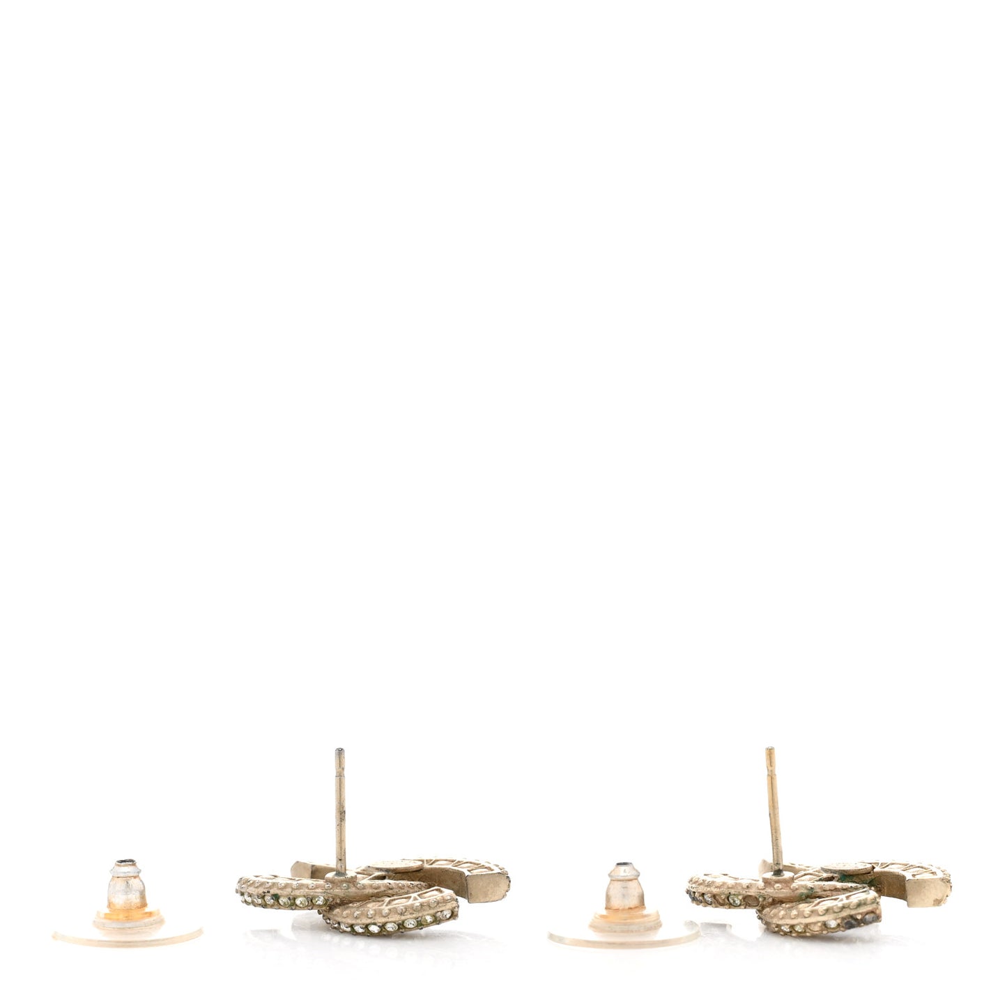 Crystal Timeless CC Earrings Light Gold