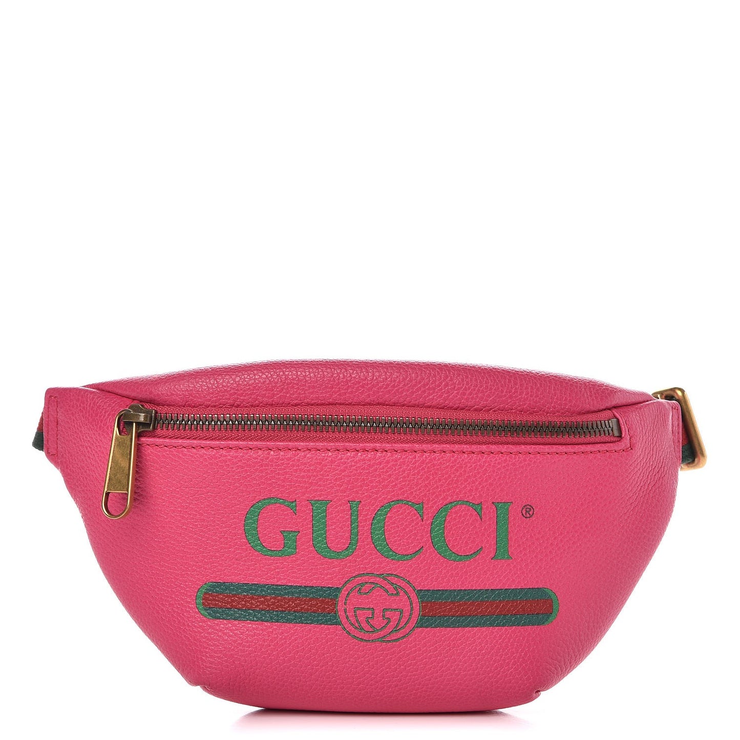 Grained Calfskin Small Logo Belt Bag Box Pink Green