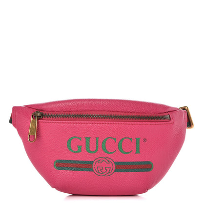 Gucci Grained Calfskin Small Logo Belt Bag Box Pink Green 1 of 8