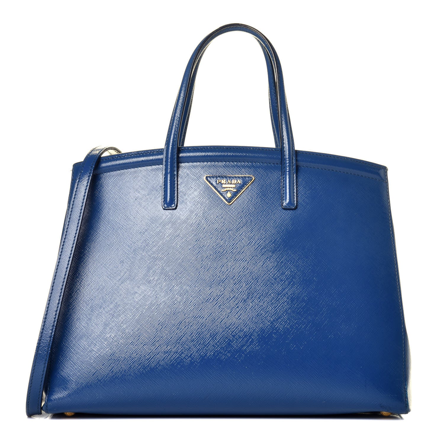 Prada Saffiano Vernice Shopping Tote Azzurro 1 of 10