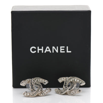 Chanel Crystal CC Twisted Earrings Silver 5 of 5