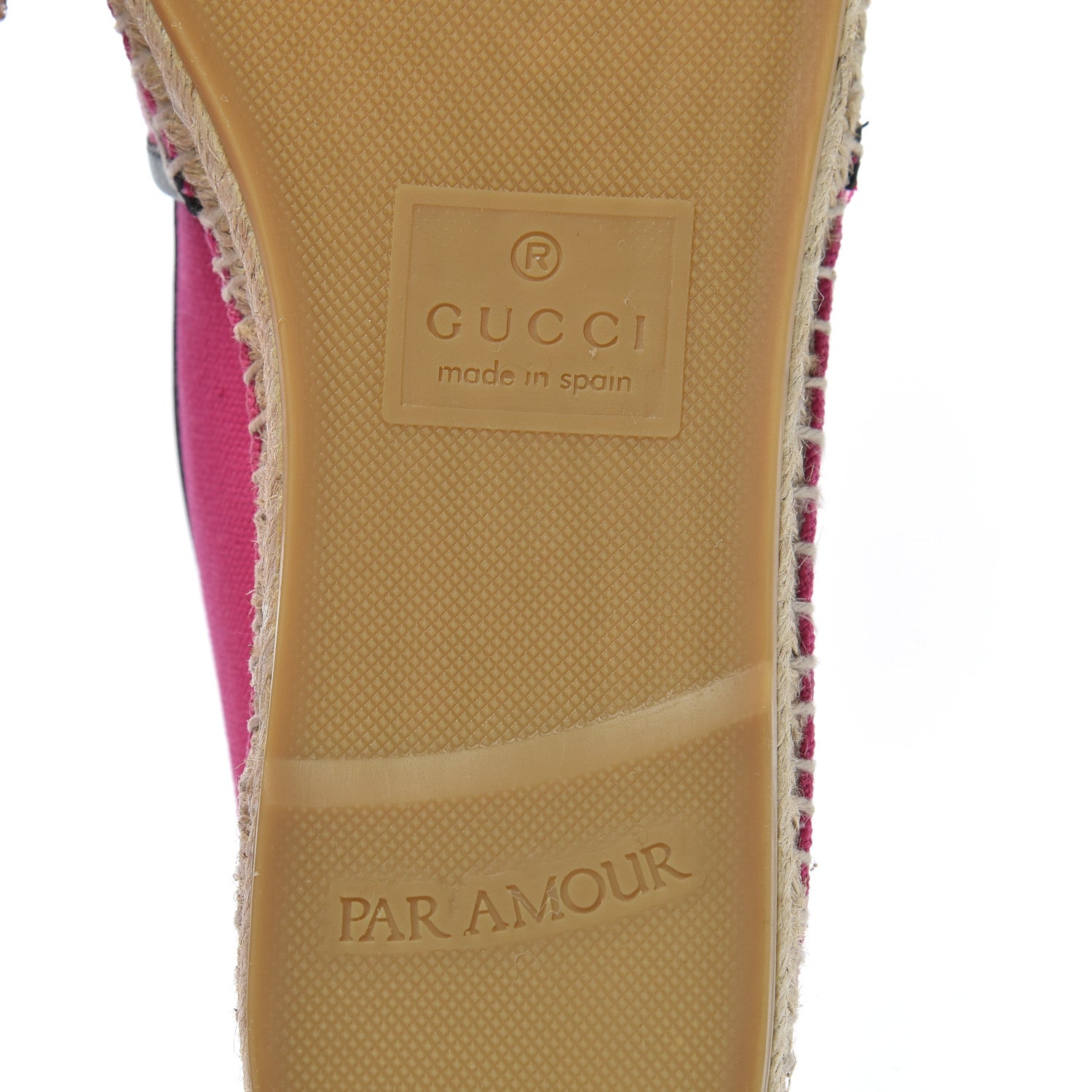 Gucci Canvas Logo Espadrilles 37.5 Cyclamen Rose Black 7 of 10