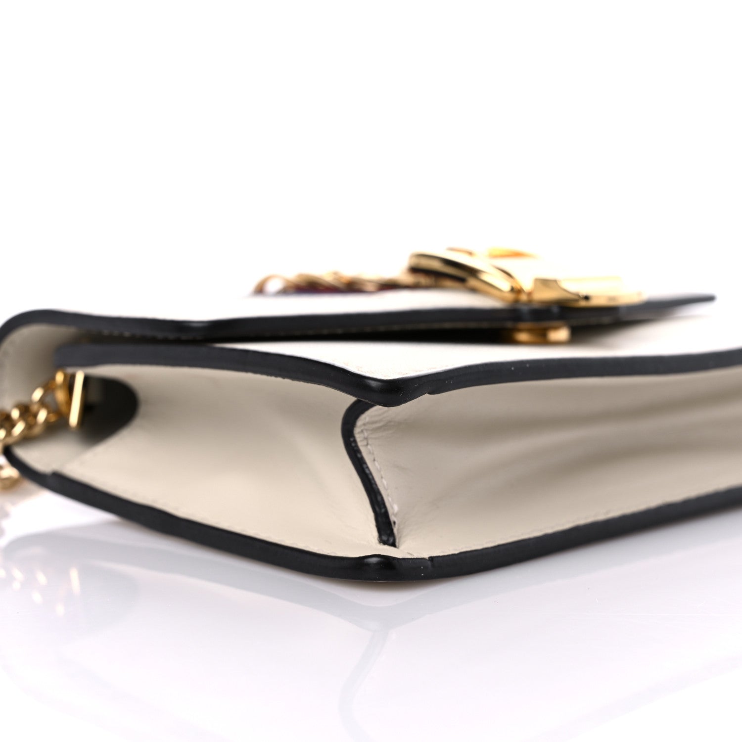 Gucci Calfskin Super Mini Sylvie Chain Shoulder Bag White 8 of 13