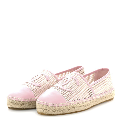 Chanel Mesh Lambskin CC Espadrilles 39 Light Pink Beige 4 of 10