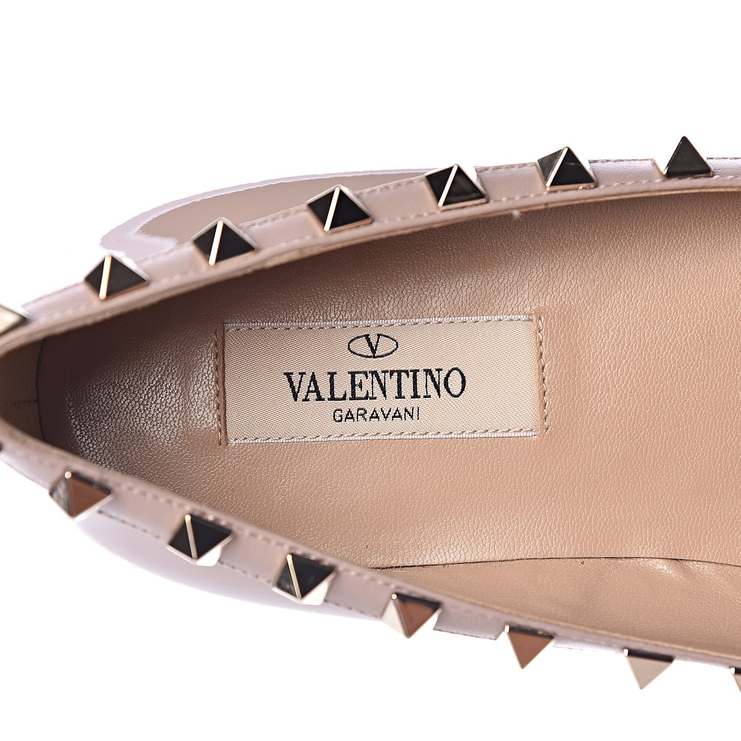 Valentino Garavani Patent Rockstud Ballerina Flats 38 Poudre 7 of 8