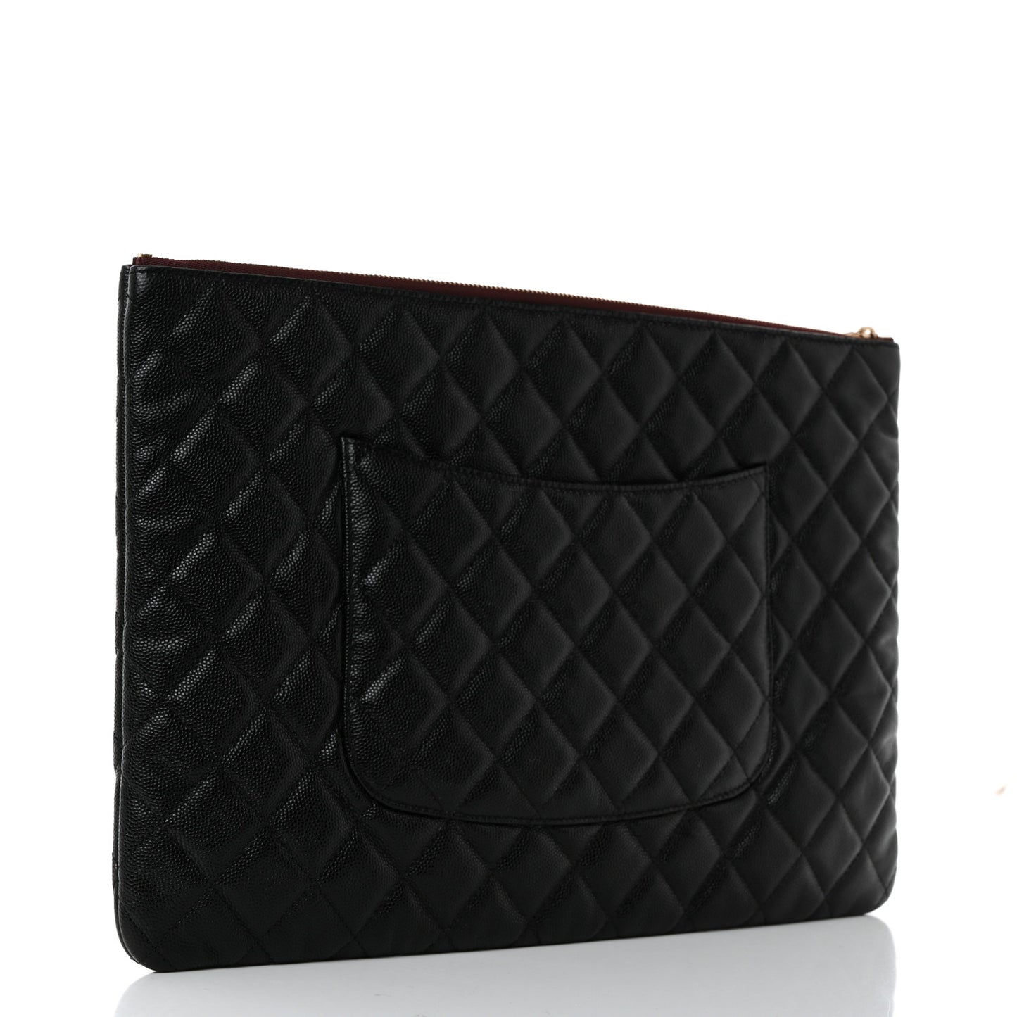 Caviar Quilted Large Cosmetic Case Black