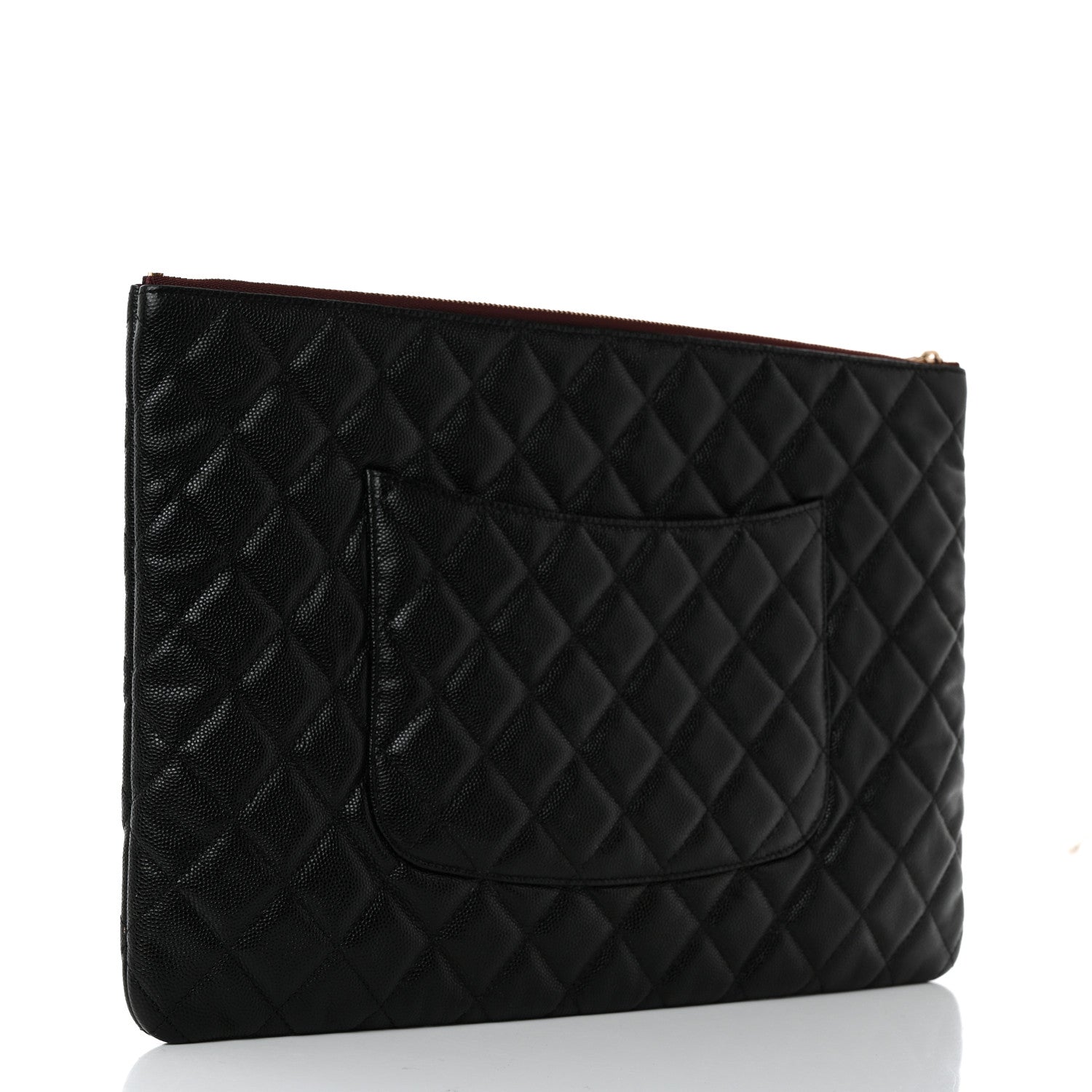 Chanel Caviar Quilted Large Cosmetic Case Black 3 of 8