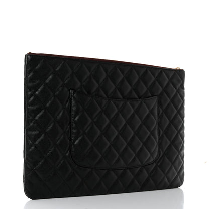 Chanel Caviar Quilted Large Cosmetic Case Black 3 of 8
