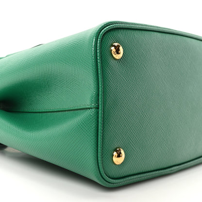 Prada Saffiano Cuir Mini Double Bag Mango 8 of 9