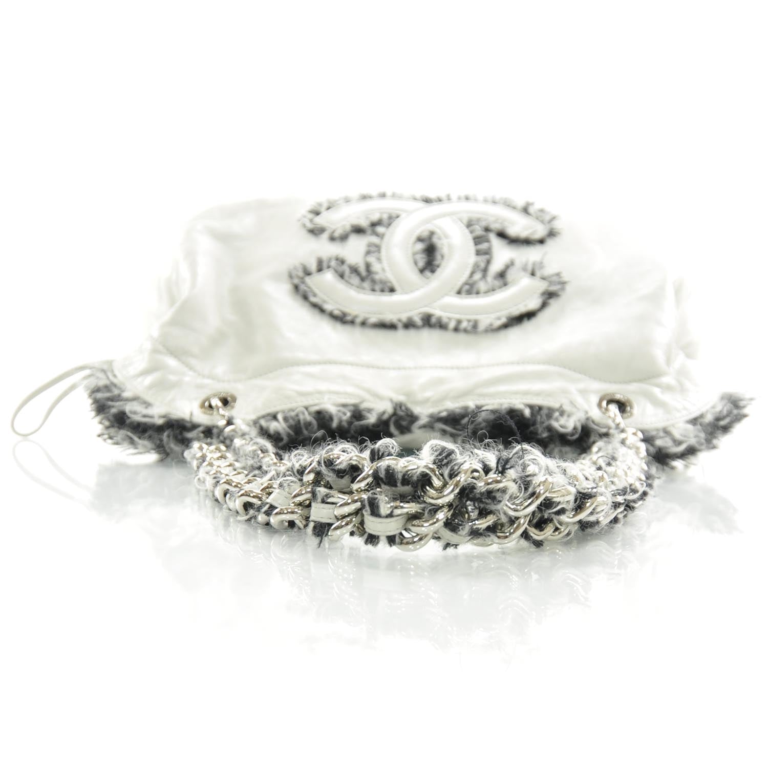 Chanel Lambskin Drawstring Tweedy Tote 4 of 9