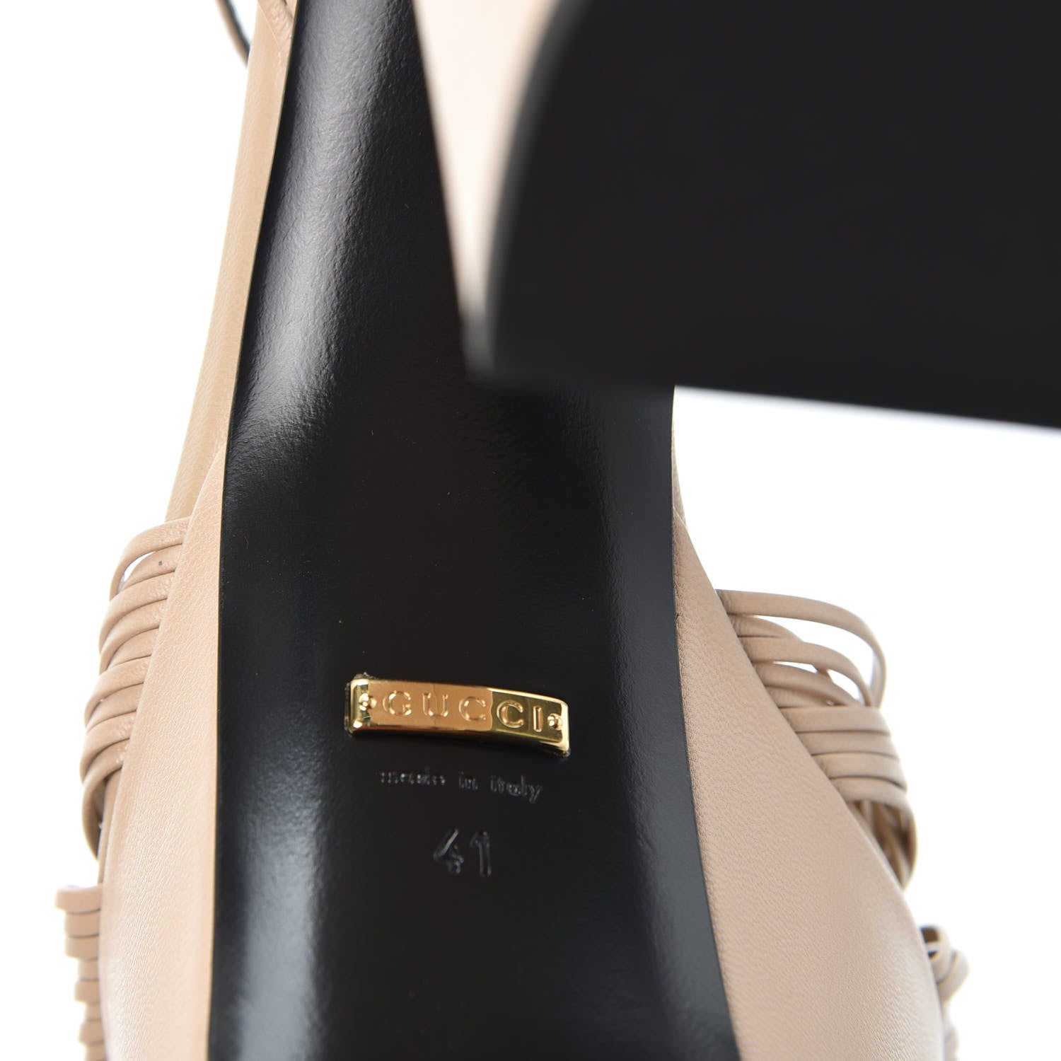 Gucci Malaga Kid Knotted Strap Crawford Platform Sandals 41 Skin Rose 8 of 9