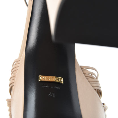 Gucci Malaga Kid Knotted Strap Crawford Platform Sandals 41 Skin Rose 8 of 9