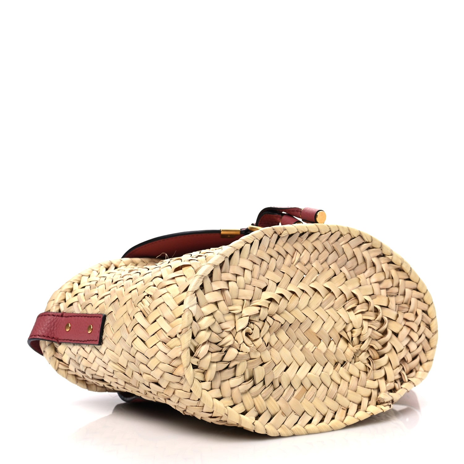 Chloe Raffia Calfskin Marcie Basket Peony Red 4 of 7