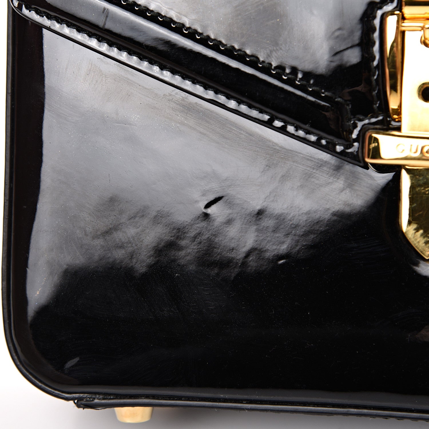 Gucci Mousse Top Patent Mini Sylvie 1969 Top Handle Bag Black 11 of 11