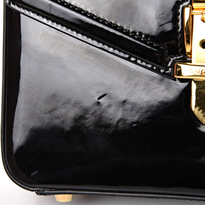 Gucci Mousse Top Patent Mini Sylvie 1969 Top Handle Bag Black 11 of 11
