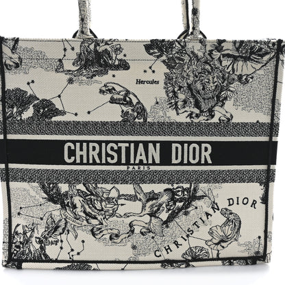 Christian Dior Canvas Embroidered Large Zodiac Toile De Jouy Book Tote Latte 8 of 12