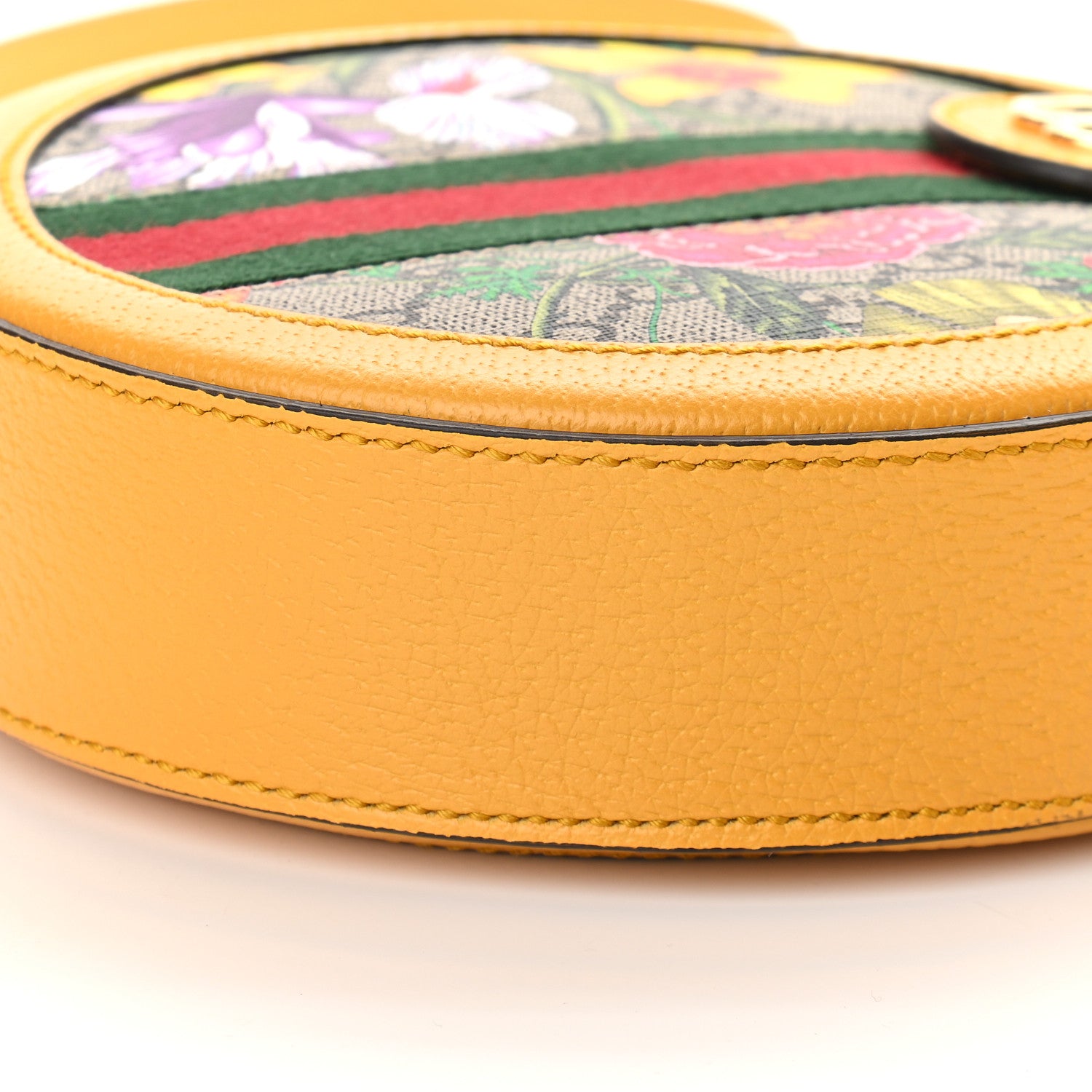 Gucci GG Supreme Monogram Flora Web Mini Ophidia Round Shoulder Bag Beige Multicolor Crop 9 of 9