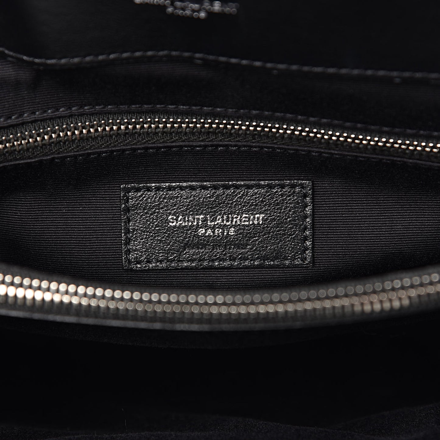 Calfskin Y Quilted Monogram Medium Loulou Chain Satchel Black