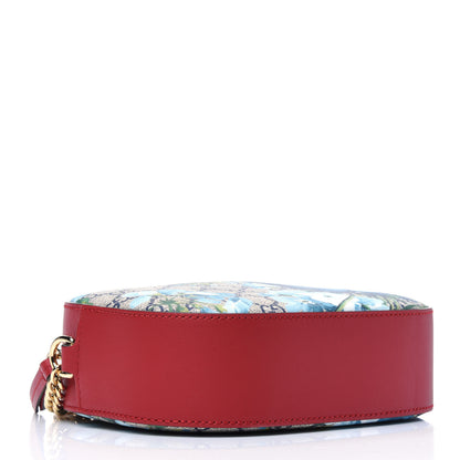 Gucci GG Supreme Monogram Blooms Mini Chain Shoulder Bag Beige Blue Navy Hibiscus Red 4 of 10