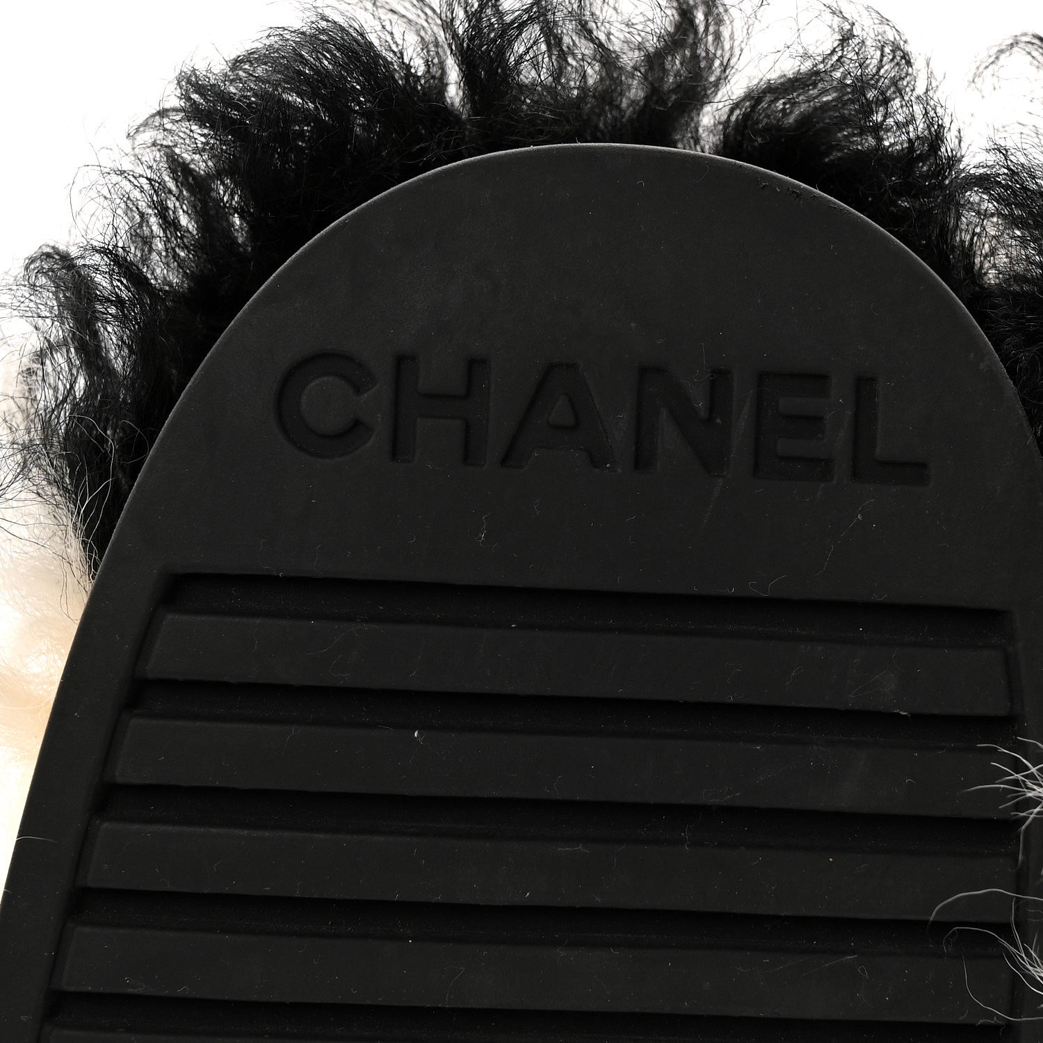 Chanel Shearling Sheepskin High Boots 37.5 Ivory Black 7 of 10