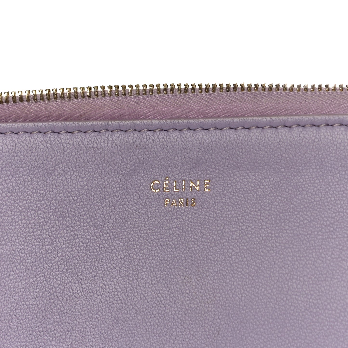 Smooth Lambskin Bi-Color Solo Clutch Pouch Light Purple Royal Blue