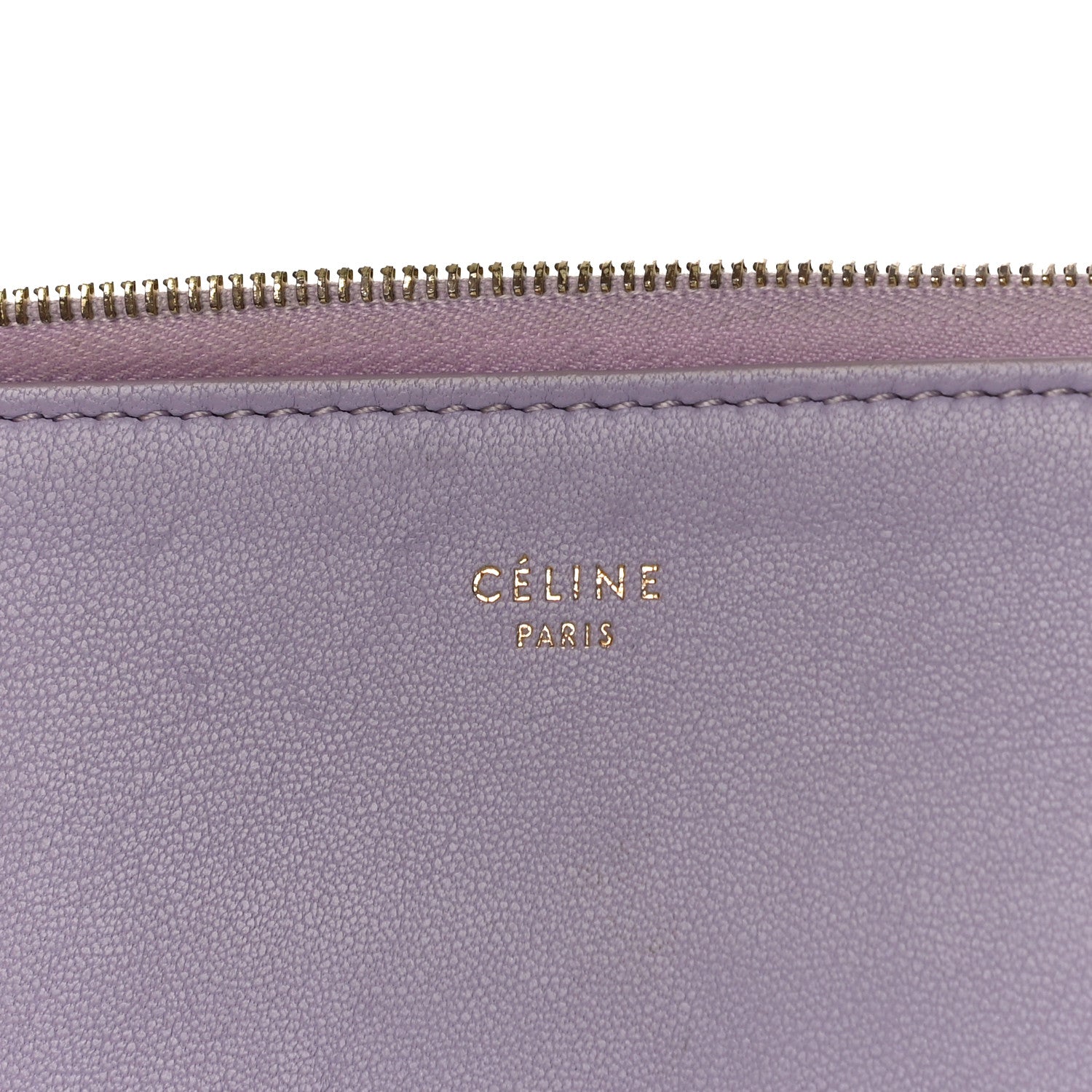 Celine Smooth Lambskin Bi-Color Solo Clutch Pouch Light Purple Royal Blue 7 of 10