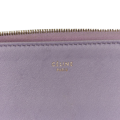 Celine Smooth Lambskin Bi-Color Solo Clutch Pouch Light Purple Royal Blue 7 of 10