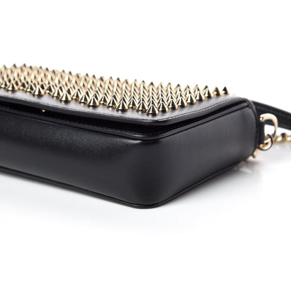 Christian Louboutin Calfskin Spiked Zoompouch Crossbody Black 6 of 8