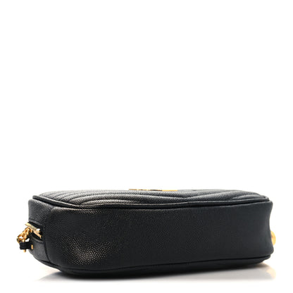 Saint Laurent Grain De Poudre Matelasse Monogram Mini Lou Camera Bag Black 4 of 11