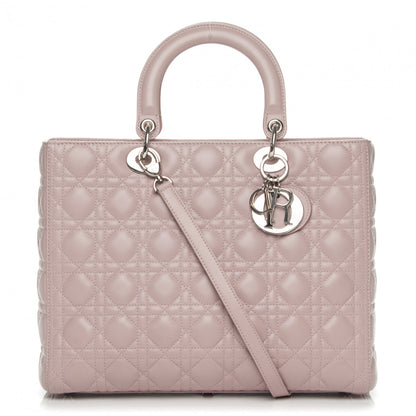 Christian Dior Lambskin Cannage Large Lady Dior Rose Poudre 1 of 7