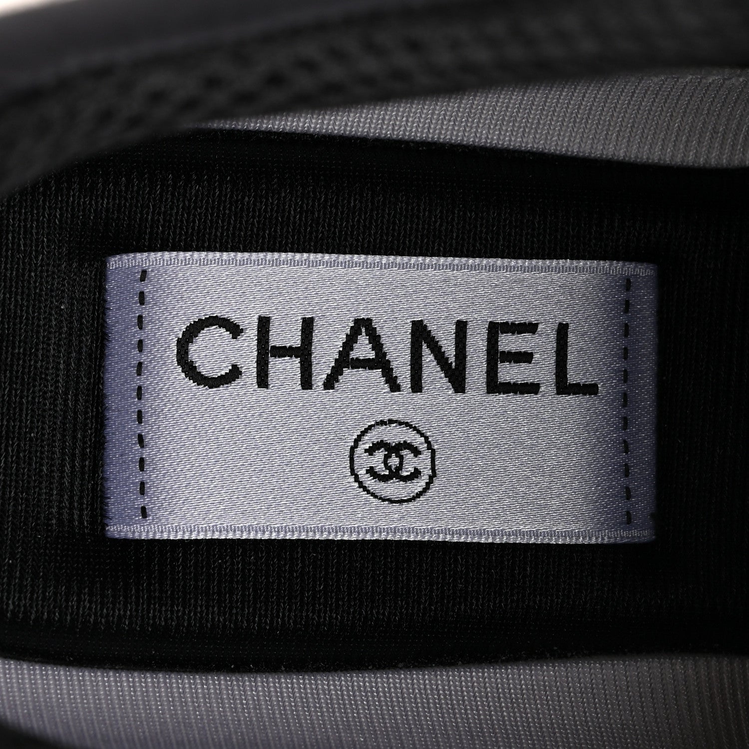 Chanel Mesh Suede Calfskin Grained Calfskin Womens CC Sneakers 37.5 White Black 9 of 11