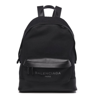 Balenciaga Calfskin Canvas Navy Backpack Black 1 of 16