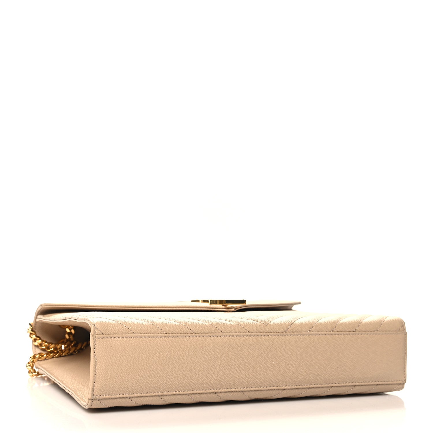 Saint Laurent Grain De Poudre Matelasse Chevron Large Monogram Satchel Nude Powder 4 of 10
