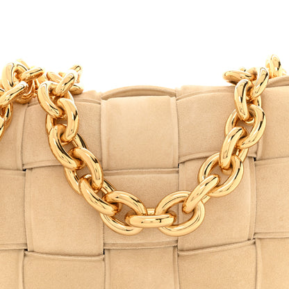 Bottega Veneta Suede Maxi Intrecciato Padded Chain Cassette Crossbody Bag Sand 8 of 16