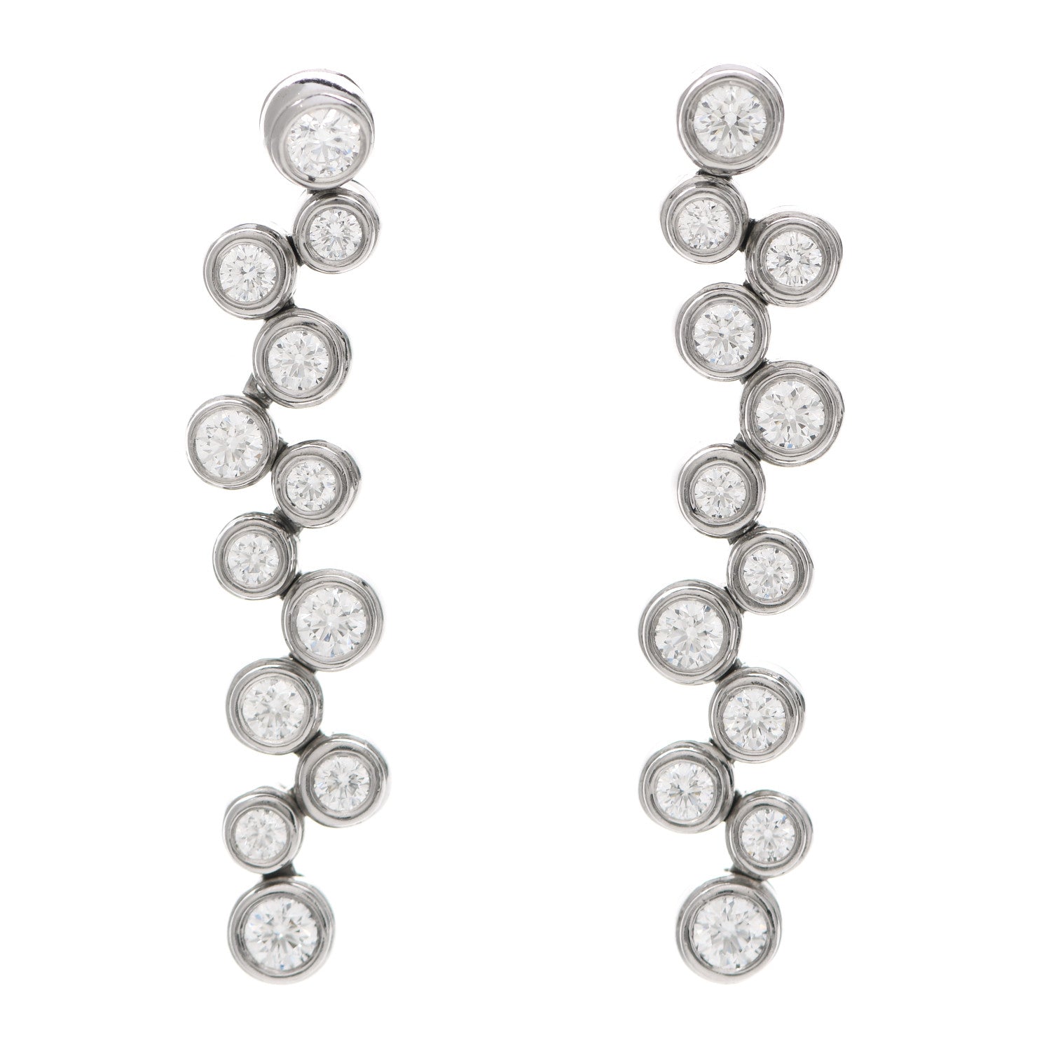 Tiffany Platinum Diamond Bubble Drop Earrings 1 of 7