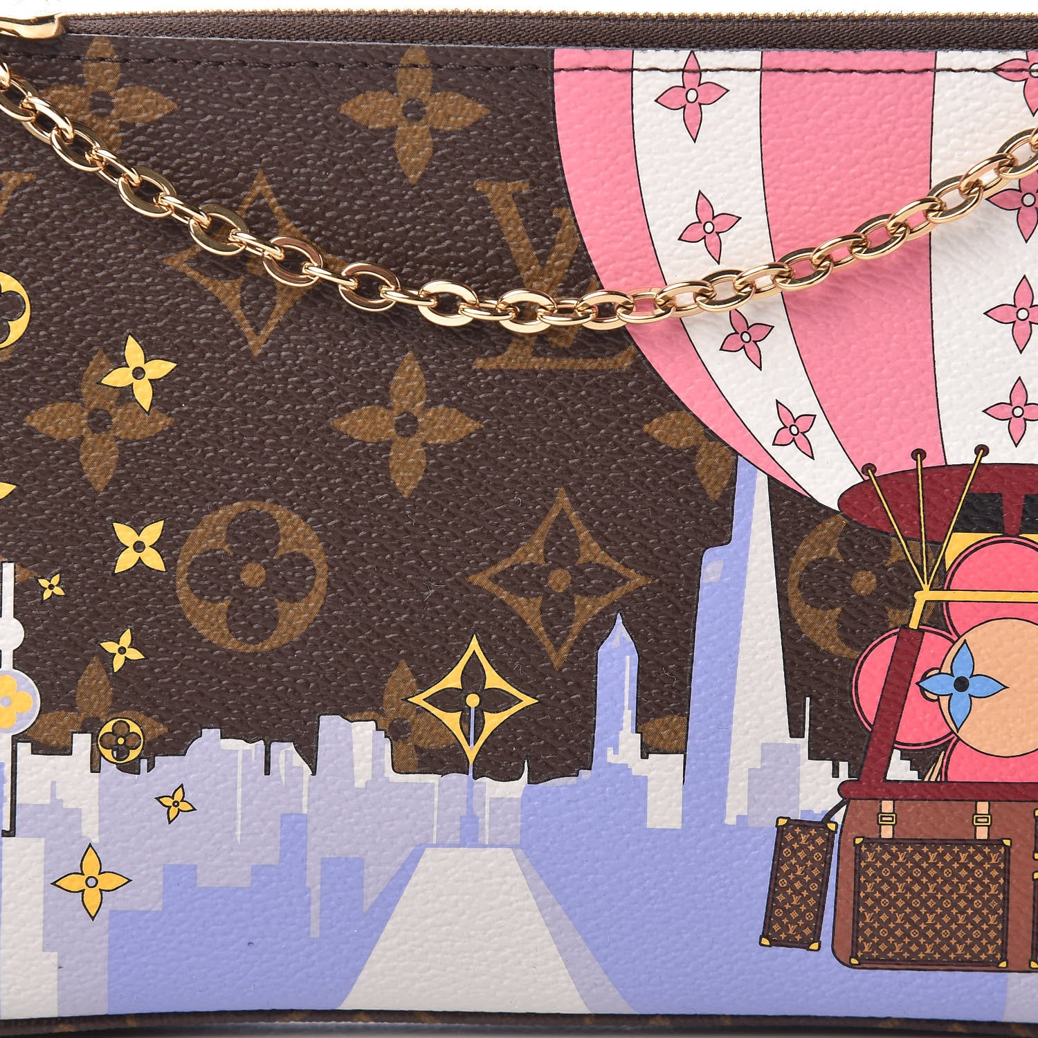 Louis Vuitton Monogram 2019 Christmas Animation Double Zip Pochette 9 of 11
