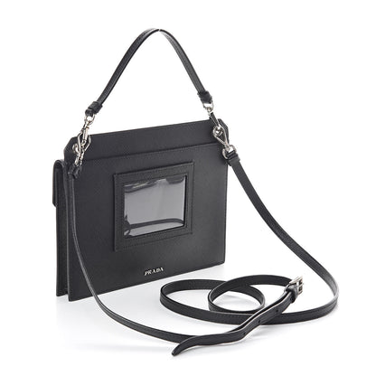 Prada Saffiano City Logo Crossbody Wallet Black 3 of 10