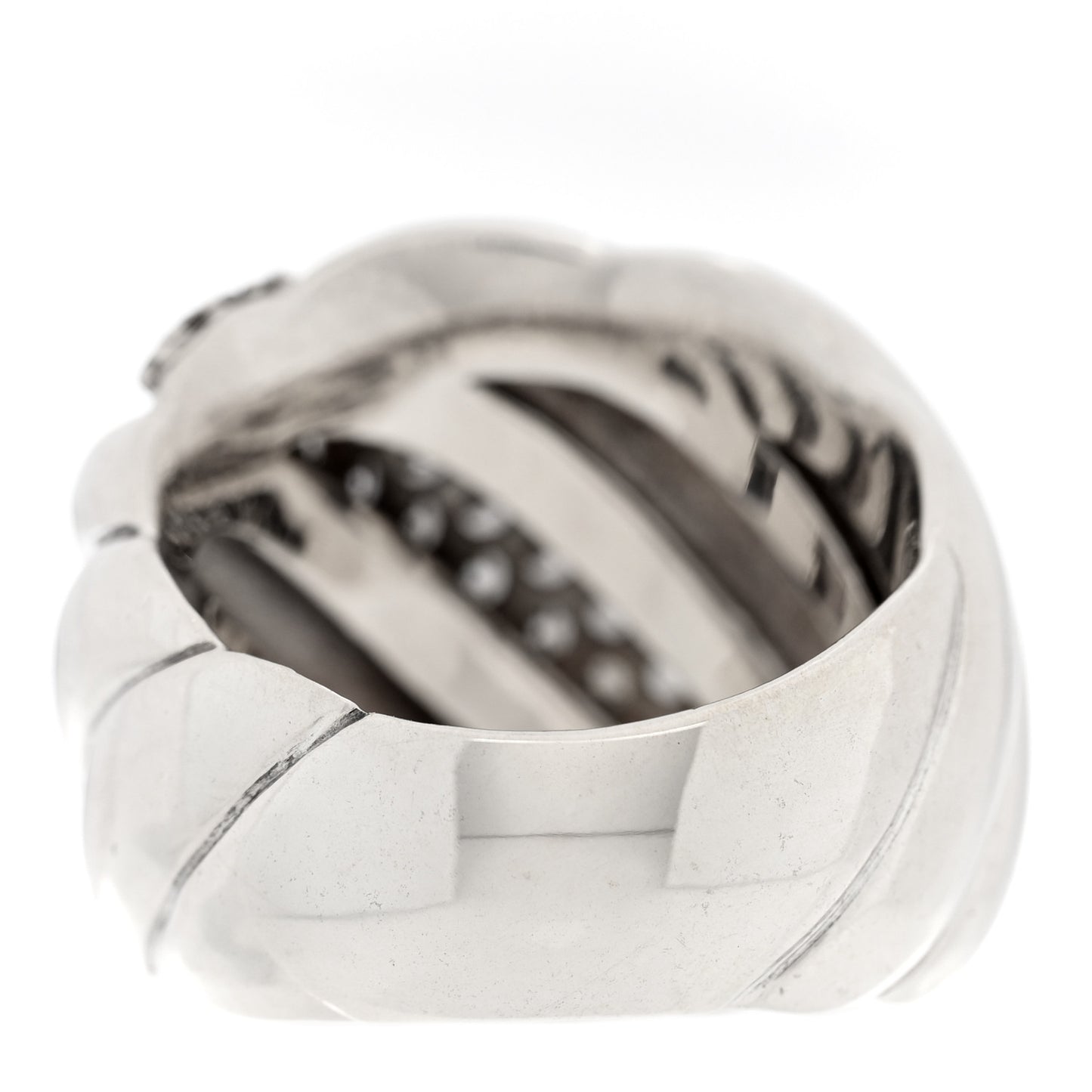 Sterling Silver Diamond Sculpted Cable Ring 51 5.75