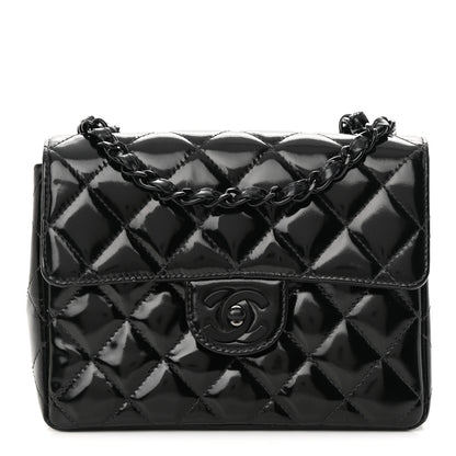 Chanel Patent Calfskin Quilted Mini Square Flap So Black 1 of 18