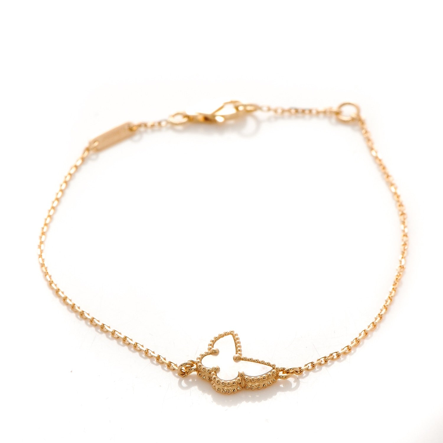 Van Cleef & Arpels 18K Yellow Gold Mother of Pearl Sweet Alhambra Bracelet 4 of 9