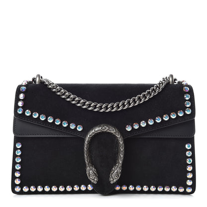 Gucci Suede Crystal Small Dionysus Shoulder Bag Black 1 of 11