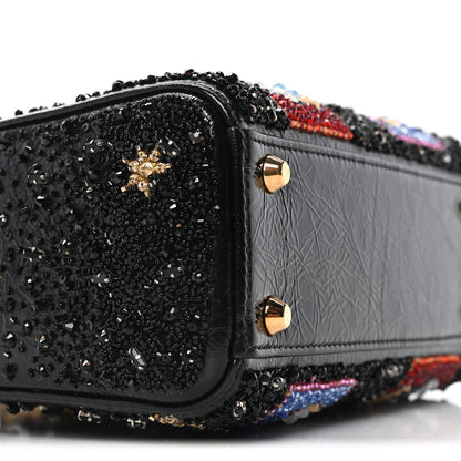 Christian Dior X DOROTHY IANNONE Crinkled Calfskin Crystal Beaded Mini Lady Dior Art Black Multicolor 8 of 9