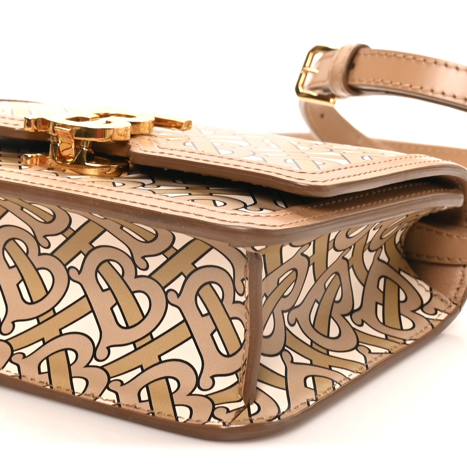 Burberry Calfskin Monogram Mini TB Bag Beige 8 of 8