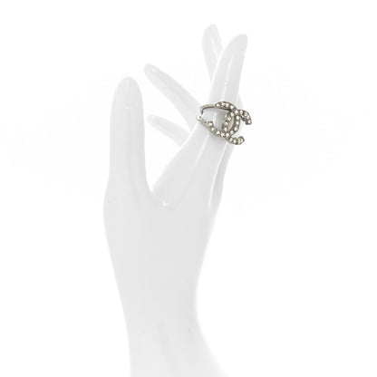 Chanel Metal Crystal Palais Garnier Ring 54/7 Silver 2 of 4
