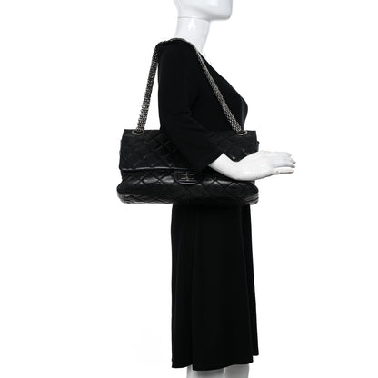 Chanel Metallic Aged Calfskin Quilted 2.55 Reissue 228 Flap Black 2 of 10