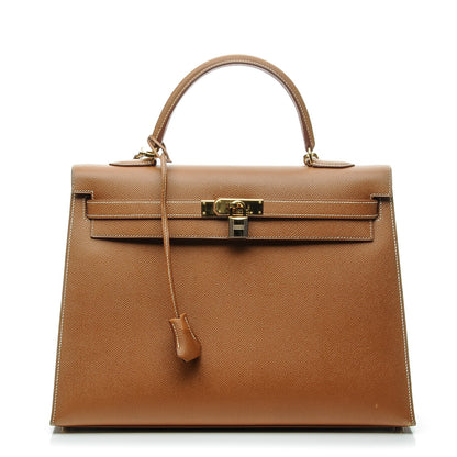 Hermes Courchevel Kelly Sellier 35 Gold 1 of 35