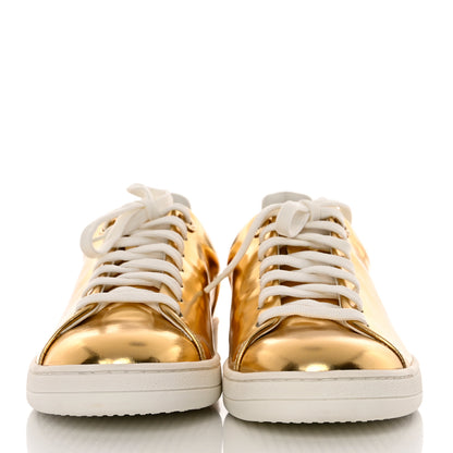 Louis Vuitton Metallic Calfskin Frontrow Sneakers 38 Gold 2 of 10