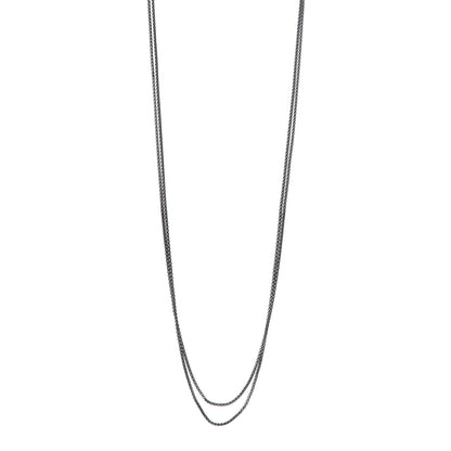 David Yurman Darkened Sterling Silver 1.7mm Baby Box Chain Necklace 1 of 5