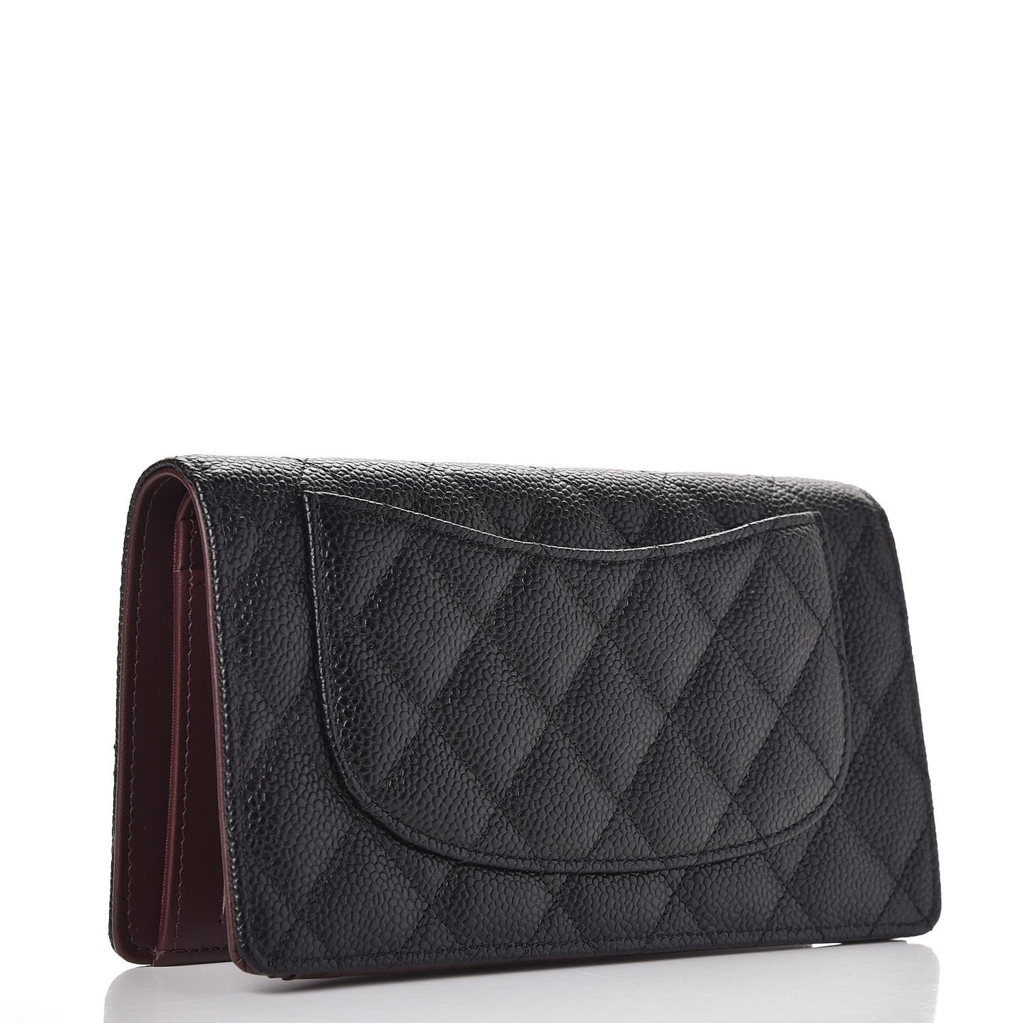 Caviar Quilted Yen Wallet Black