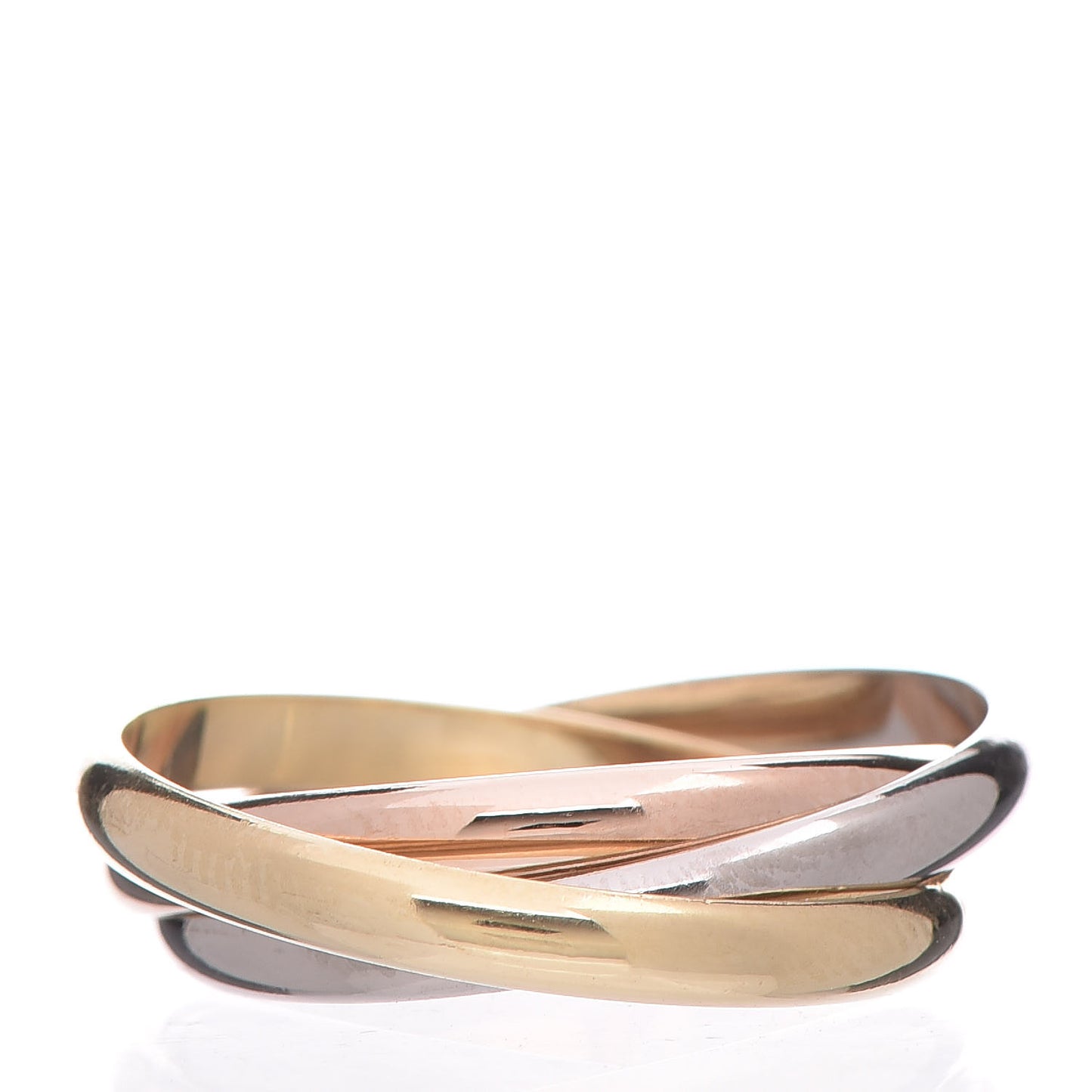 18K Pink Yellow White Gold Small Trinity Ring 63 10.25